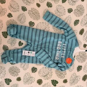 Carter's Blue Striped Little Brother Footie
